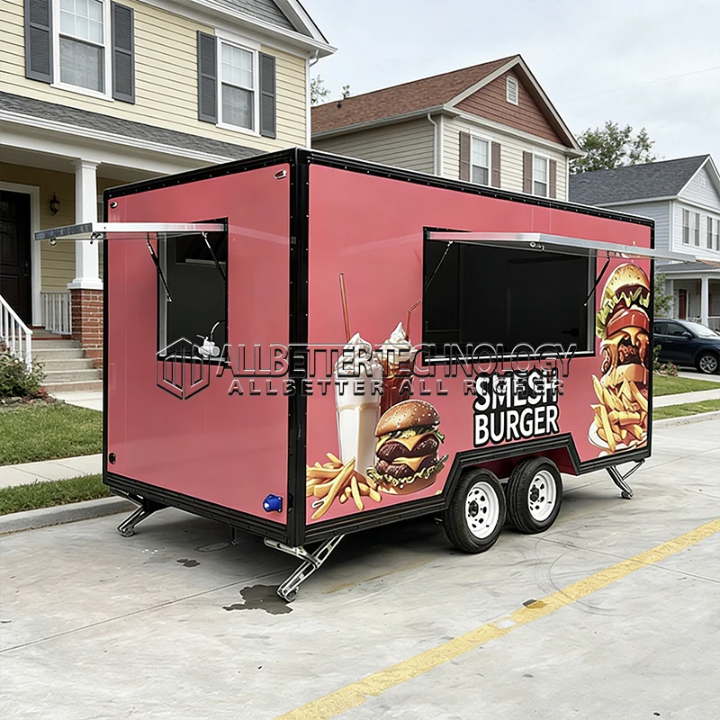 Allbetter Premium Food Truck Fully Equipped Commercial Kitchen Pizza Taco Coffee Ice Cream for Large Events Caterers