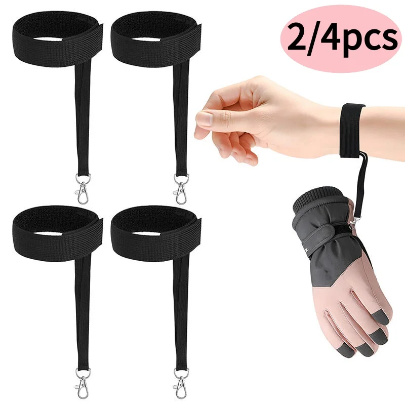 

2/4pcs Elastic Wrist Straps for Ski Gloves Adjustable Ski Glove Lead for Men and Women Sport Skiing Glove Anti-loss Strap