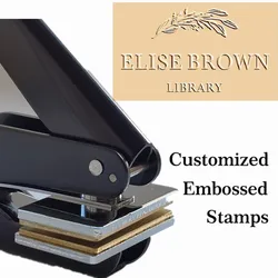 New！ From the library of Square embosser/Custom Embosser Stamp/Book Embosser/Personalized book stamp /Monogram Embosser Stamp