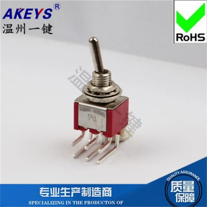 MTS-202-C3-NO-11mm Connector Side press With fixed feet Curved foot toggle switch 6 feet