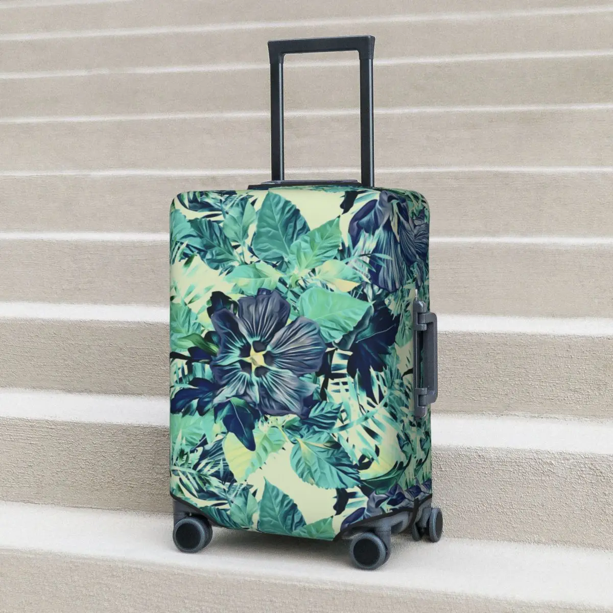 Exotic Plants Suitcase Cover Leaf Flower Cruise Trip Holiday Elastic Luggage Case Protector