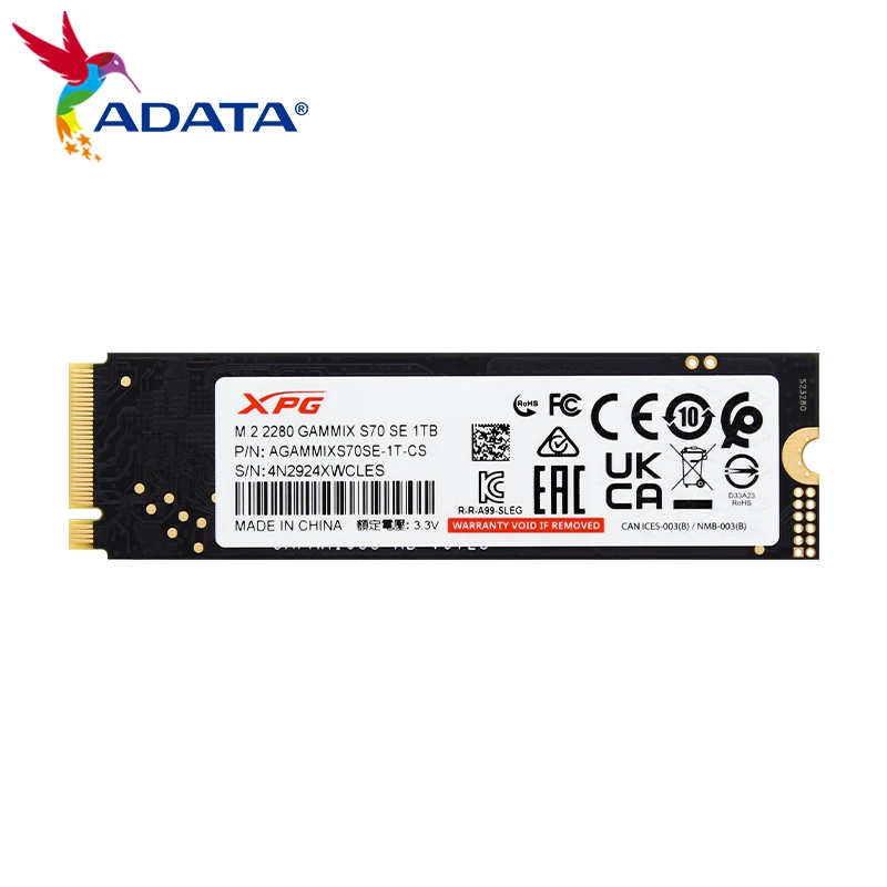 Imagem -04 - Adata-unidade Interna de Estado Sólido Ssd S70 se 1tb 2tb Pcie 4.0 Nvme m2 Disco Rígido para pc e Ps5 M.2 2280 Nova Chegada