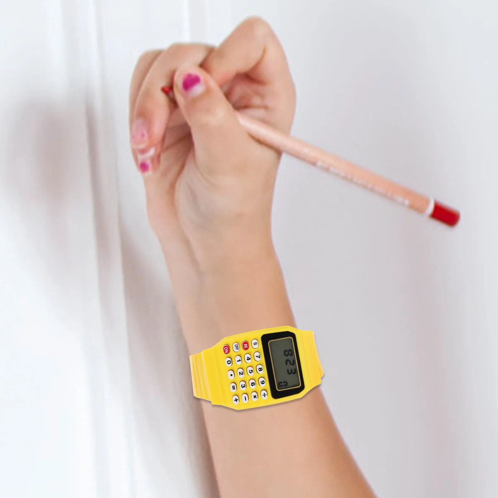 

2pcs Calculator Wrist Watch For Kids Portable Calculation Watch Durable Children Math Learning Tool Birthday Gift Orange