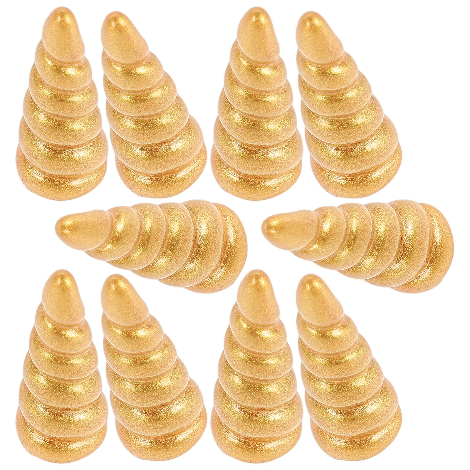 

10 Pcs Unicorn Accessories Enchanting Horns Decorate Easter Headpiece Festive Hairpiece Golden Glittery