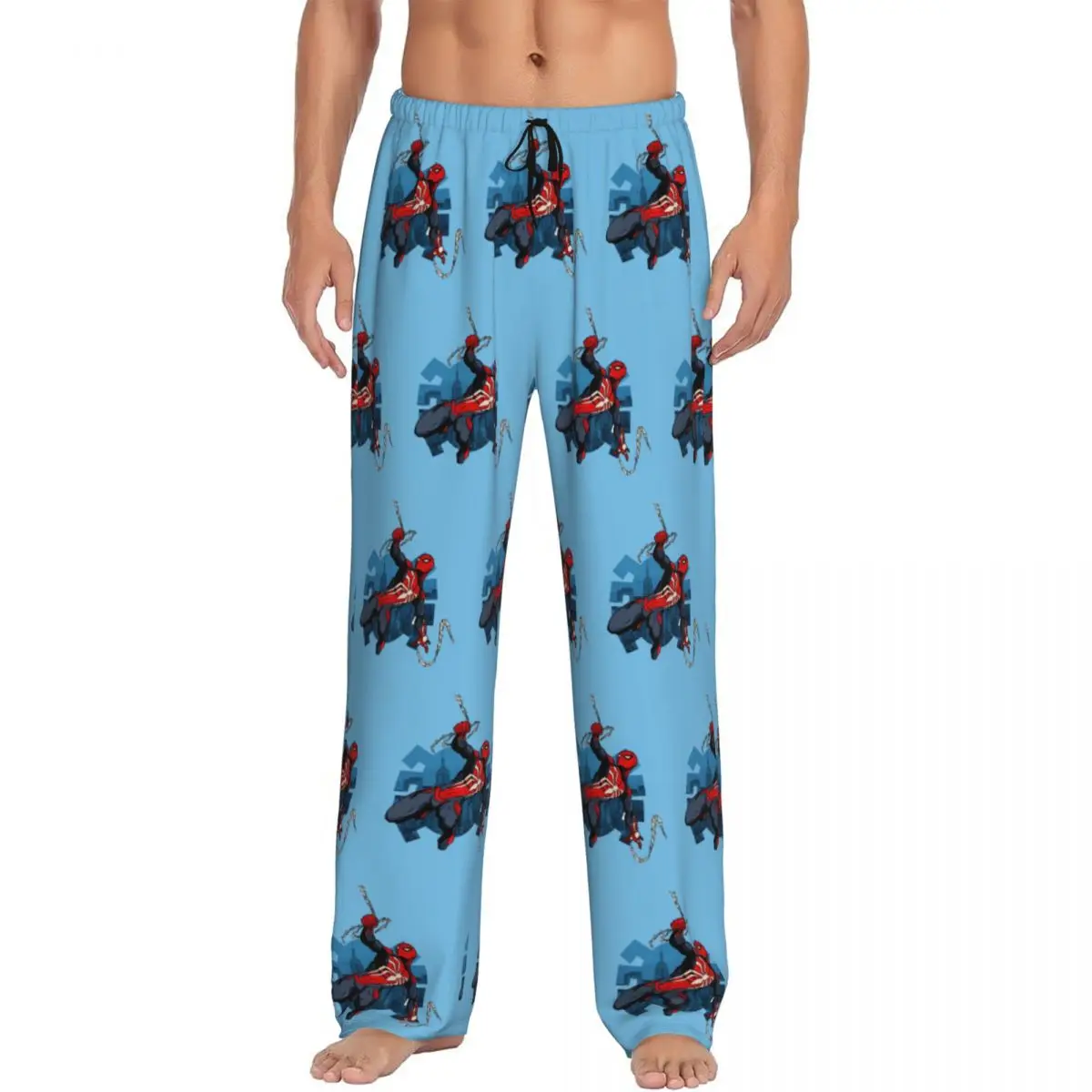 

Custom Printed Men Spider Man Pajama Pants Comics Sleepwear Sleep Lounge Bottoms with Pockets