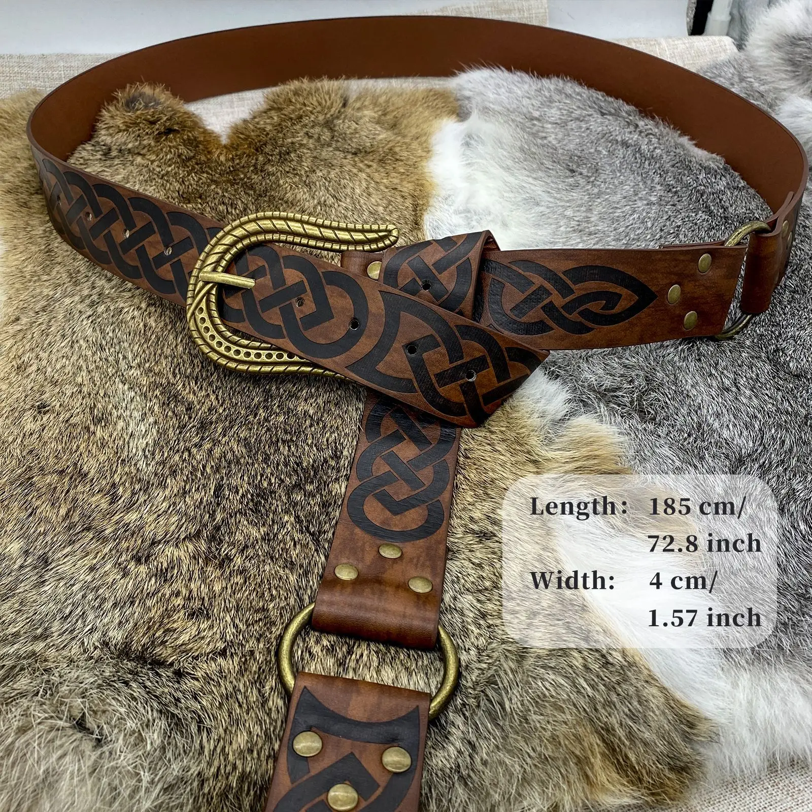 Mittelalterlicher Geprägter Rittergürtel aus PU-Leder, Retro-Renaissance-Rittergürtel mit Schnallen, PU-Leder-Taillengürtel, Bühnenkostüm-Requisite 2026 – Detail 2