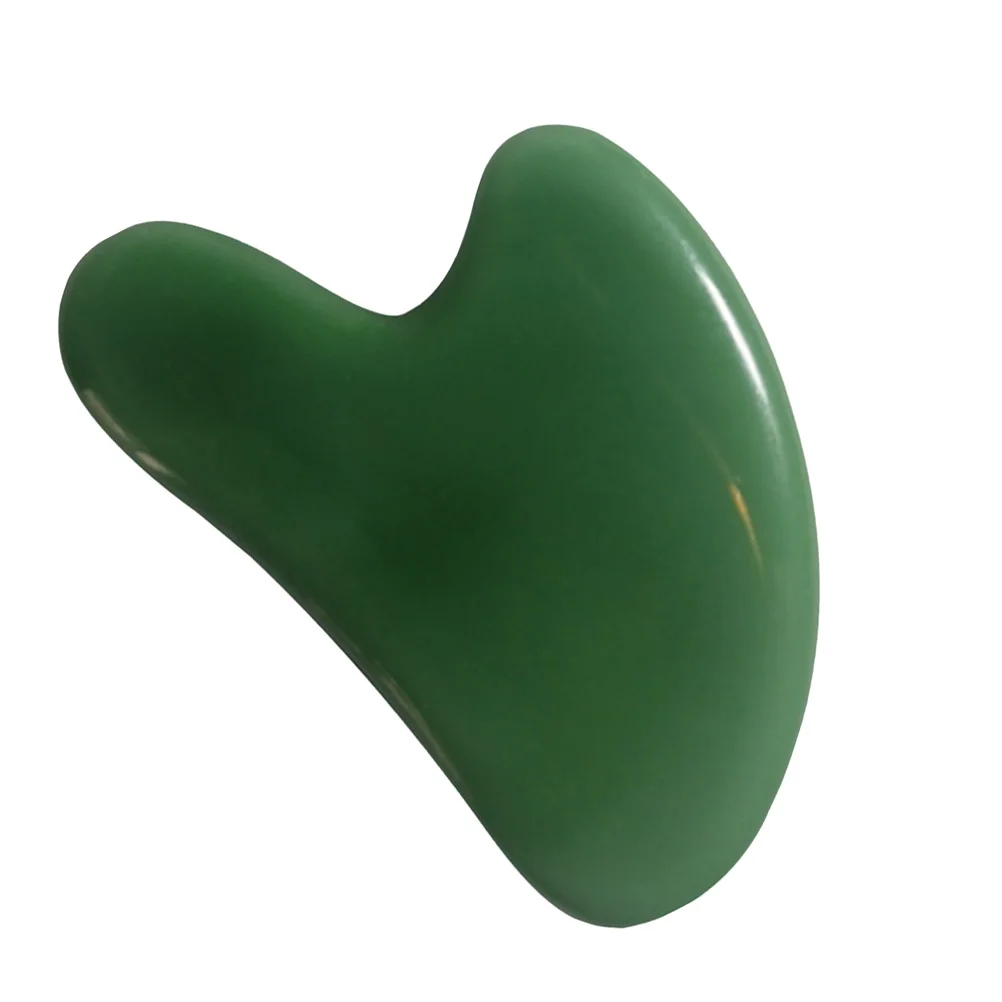 천연 옥 괄사 보드 하트 모양 괄사 얼굴 마사지 도구 얼굴 및 몸 스크래핑 마사지기 부드러운 돌 스킨케어 증진제