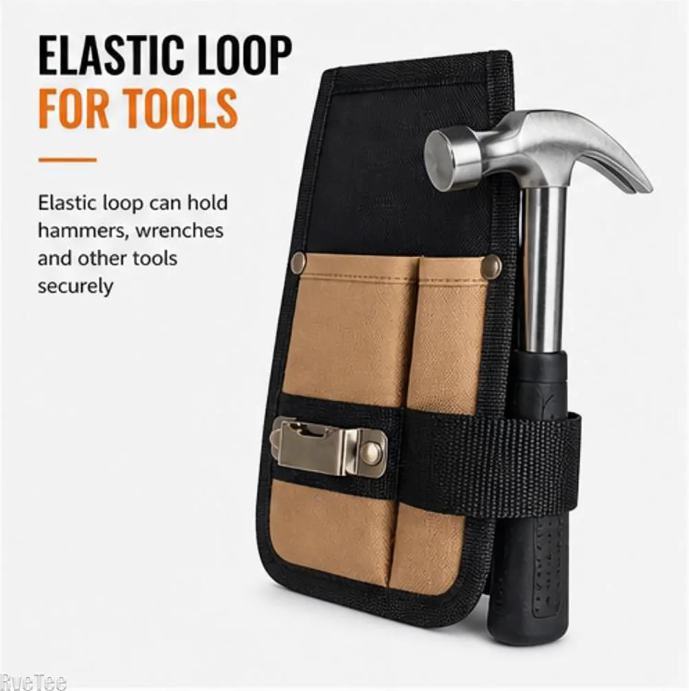 Durable Portable Waist Mount Electrician Tool Storage Belt Equipped With Tape Measure Hook And Elastic Bands For Work Tools