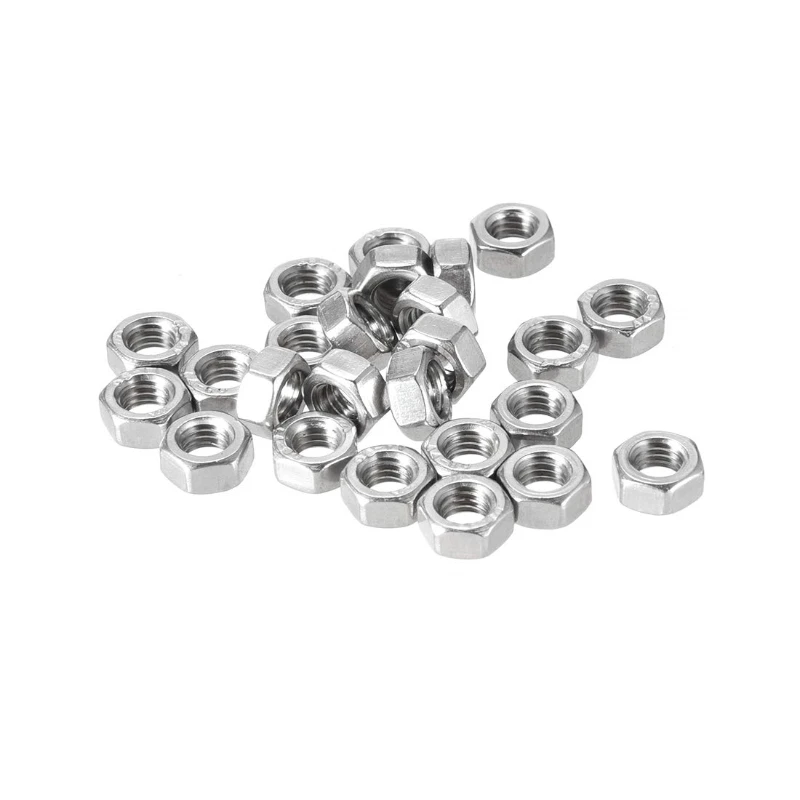 100/20Pcs M2 M2.5 M3.5 M4 M5 M6 M8Hex Nuts Metric Coarse Thread Hexagon Nut Stainless Steel SUS304 DIN934