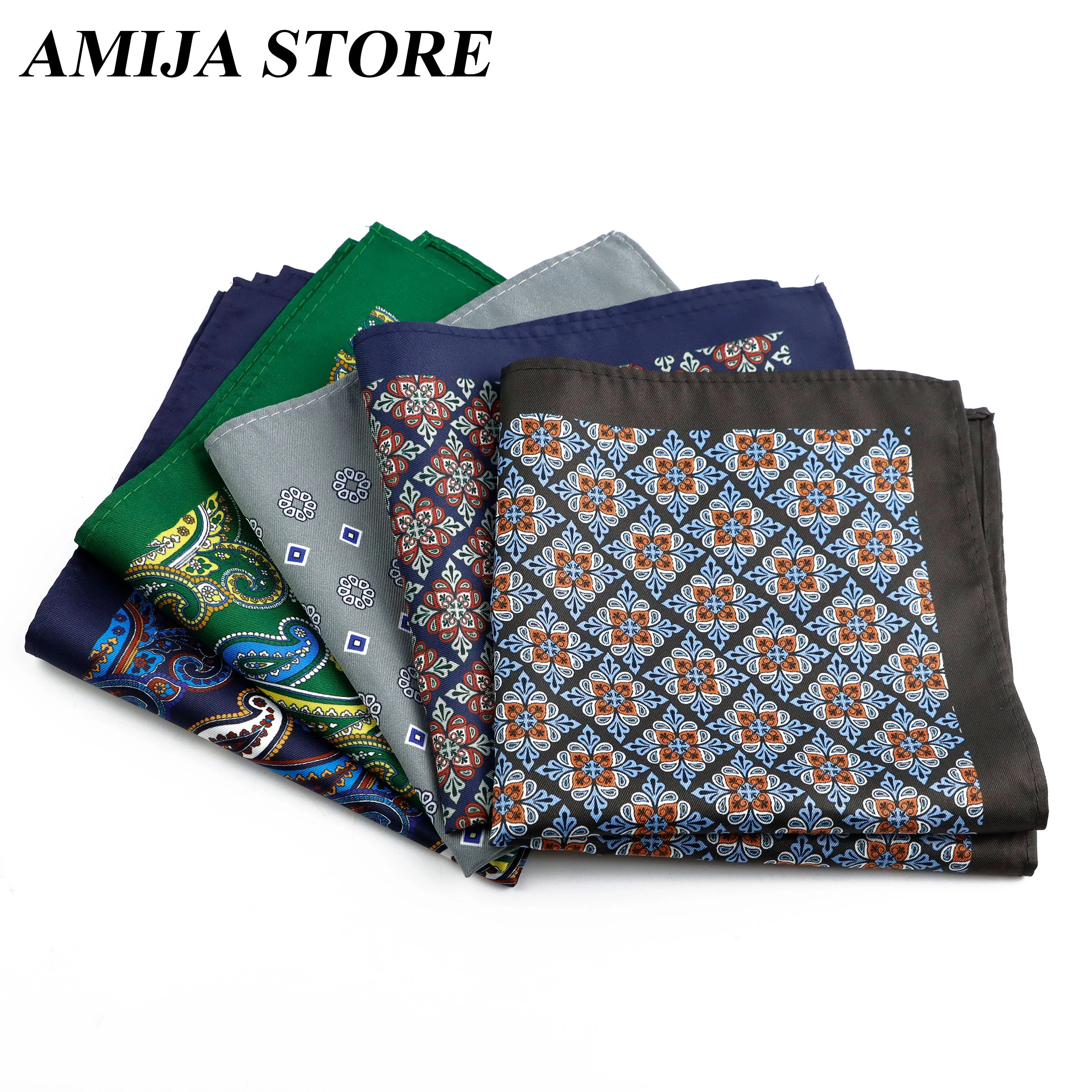 

Мужской платок с геометрическим узором пейсли, 26x26 дюймов, из мягкого полиэстера, квадратный, для кармана, модный, дышащий, разноцветный