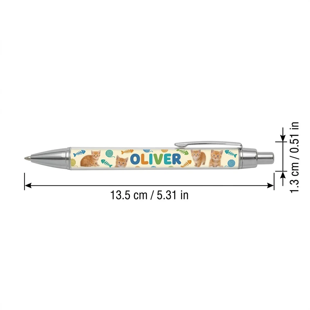Custom Photo Name Ballpoint Pen,Cartoon Pattern,Back To School, Birthday, Students, Pet Lovers, Office School Stationery Gift