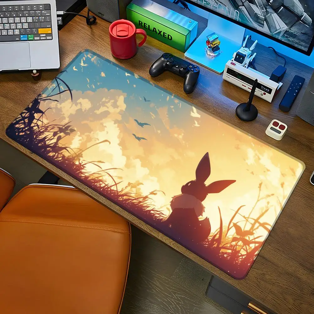 

MINISO-Cute E-Eevee Mouse Pad Gaming Mousepad Abstract Large 800x400x2mm MouseMat Gamer XXL Mause Carpet PC Desk