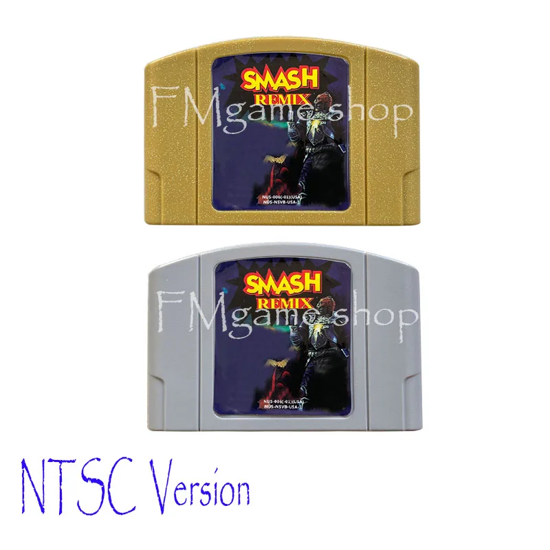 USA Version Smash  Remix for 64 Bit Video Game Console Cartridge Grey Shell or Red Shell or Golden Shell