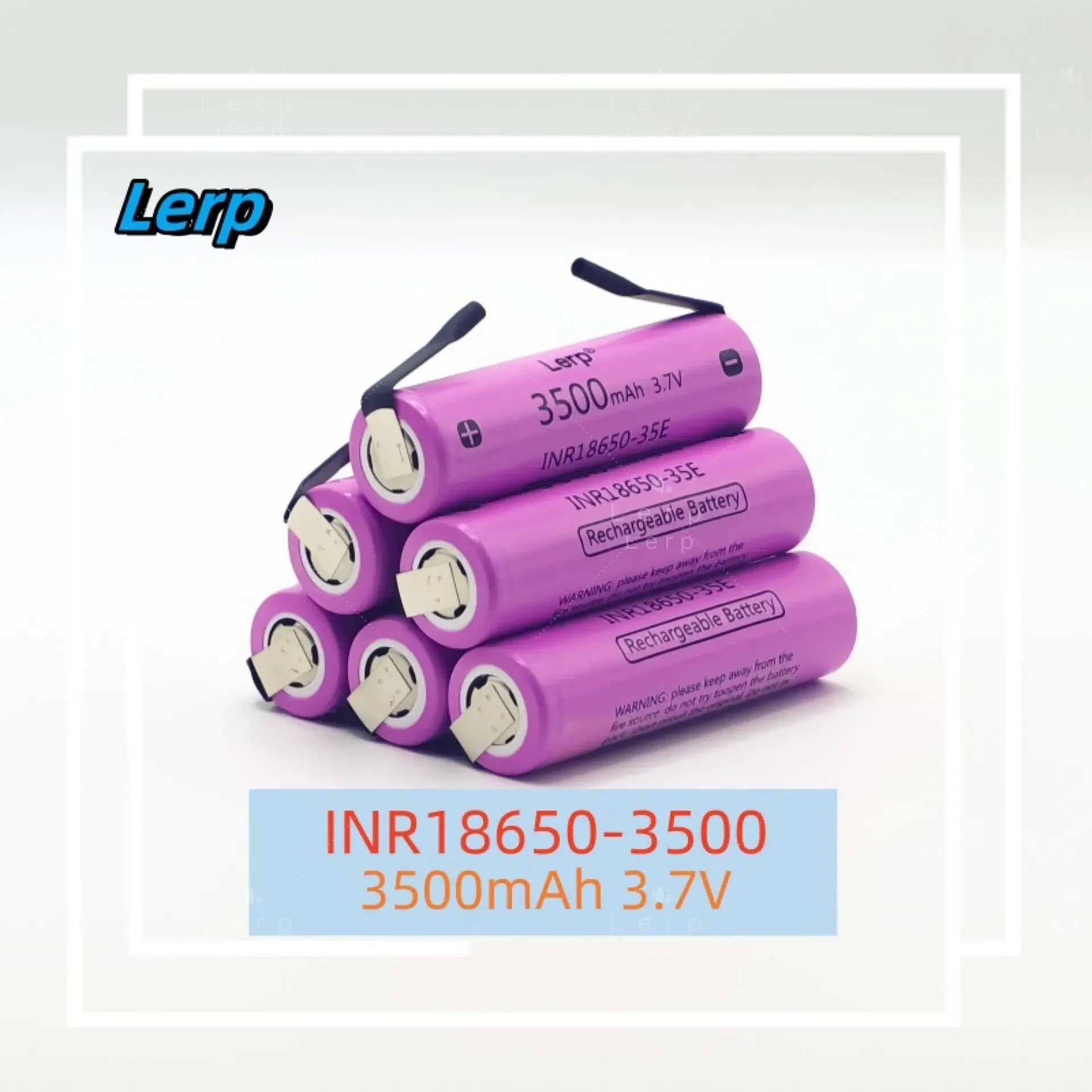 Rechargeable 18650 35E Lithium Ion Battery 3.7V 3500mAh High Power Discharge 20A High Current DIY Nickel Strip