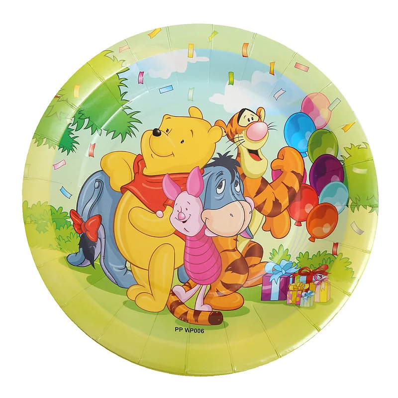 Decoración de fiesta de cumpleaños con tema de Winnie de Disney The Pooh, juego de vajilla desechable, globo, Baby Shower, suministros para fiesta