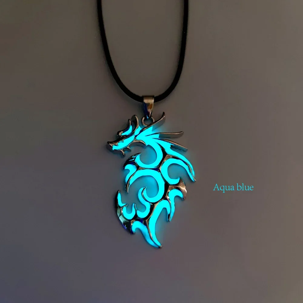 Luminous Dragon Necklace Glowing Night Fluorescence Antique Vintage Glow In The Dark for Men Women Gift Party Halloween Day Club