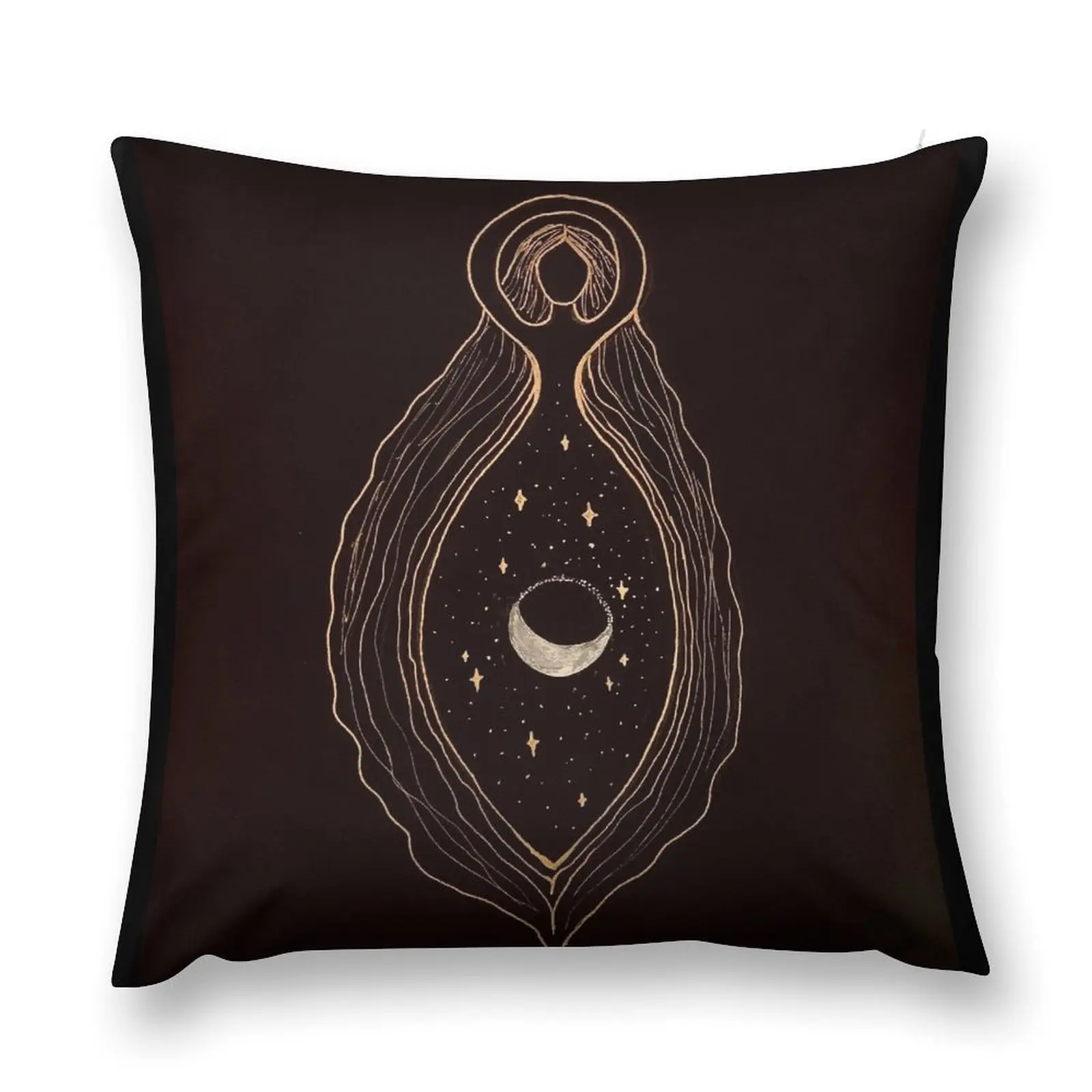 

Mother goddess cosmic eye of Shiva with crescent moon Throw Pillow Cushion Cover pillow