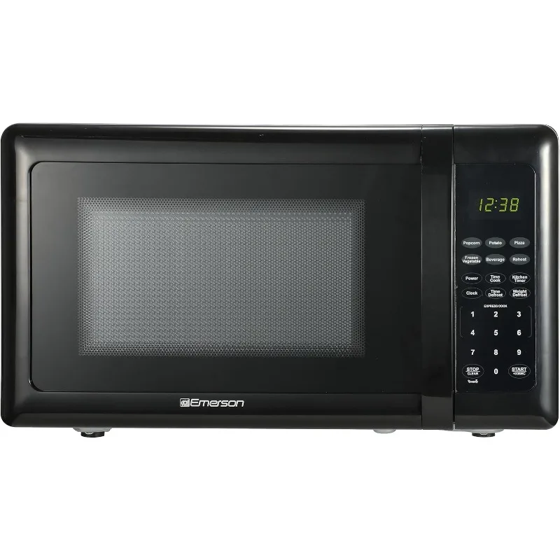 

Compact Countertop Microwave Oven with Touch Control, LED Display, 700W, 10 Power Levels, 6 Auto Menus, Black