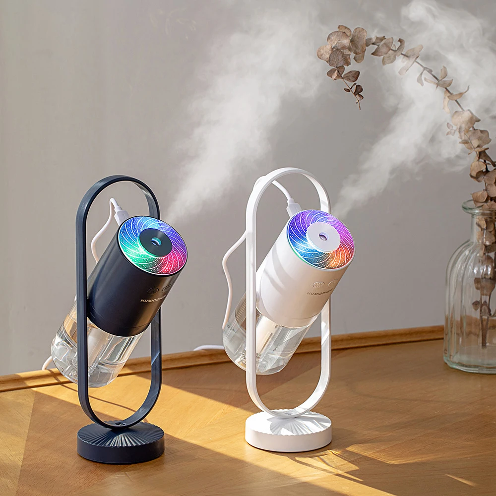 Mini humidificateur d'air électrique USB avec veilleuse colorée, diffuseur d'huile aromatique, pulvérisateur de brume fraîche, supporter ficateur d'air, maison, voiture, 200ml