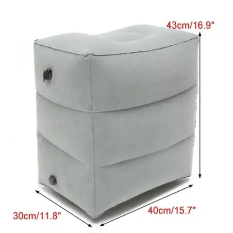 여행용 팽창식 발받침 베개, 휴대용 조절 가능한 3 층 높이 스툴, 발받침 다리 쿠션 베개, 1pc