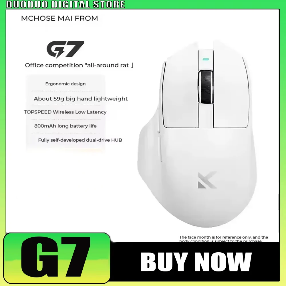 

MCHOSE G7 Tri Mode Wireless Gaming Bluetooth Mouse Lightweight Ergonomics Office Customized Mice PC E-Sports Accessories Gifts