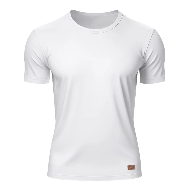 2026 Sommer Herren Einfarbiges Sport-Freizeit-T-Shirt mit Rundhalsausschnitt und Kurzen Ärmeln, Modisches, Locker Sitzendes, Schnell Trocknendes Jogging-Oberteil
