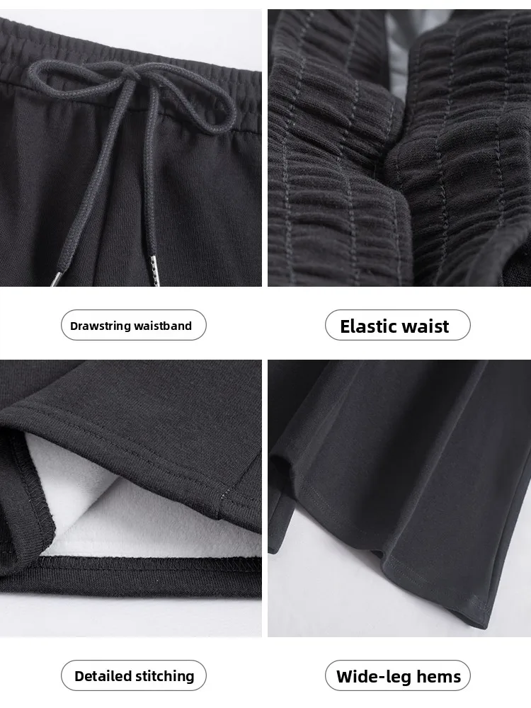 Damen Fce-gefütterte Micro-Flared-Hose, Bla, lässige Yoga-Hose, hohe Taille, Baumwollmischung, dehnbare Hose für Herbst und Winter