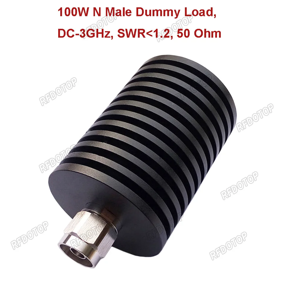 100W 3GHz L16 N Male RF Coaxial Termination Dummy Load SWR＜1.2 50 Ohm Connector Socket Brass Straight Coaxial RF Adapters