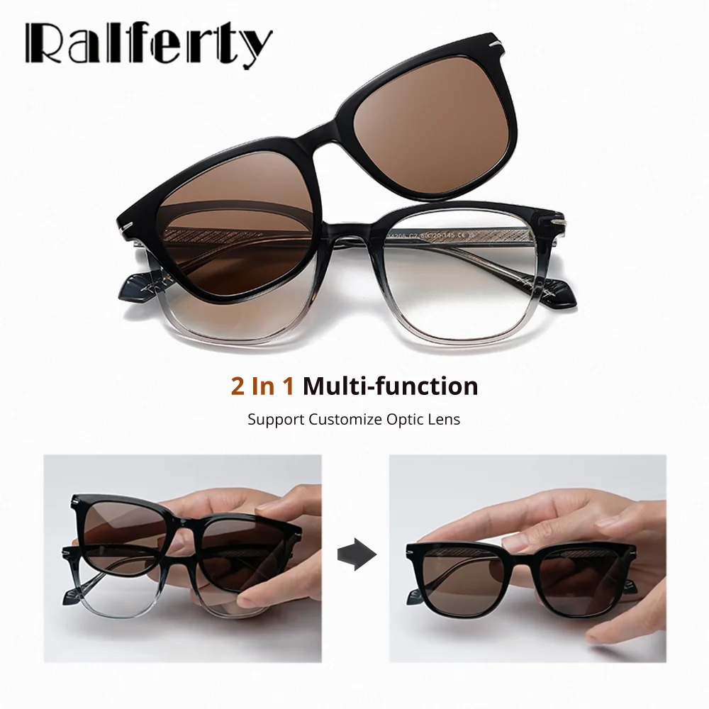 Clip On Glasses Magnetic Sunglasses For Man Classic Square Eyeglasses Frame Women Unisex Computer & Driver Goggles Optical Frame