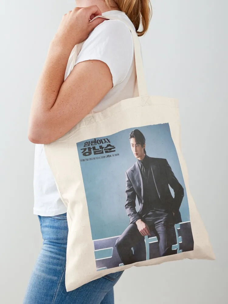 Strong Girl Namsoon Kdrama - byeon woo seok Tote Bag Shopper bag Gift bag tote bags aesthetic supermarket folding