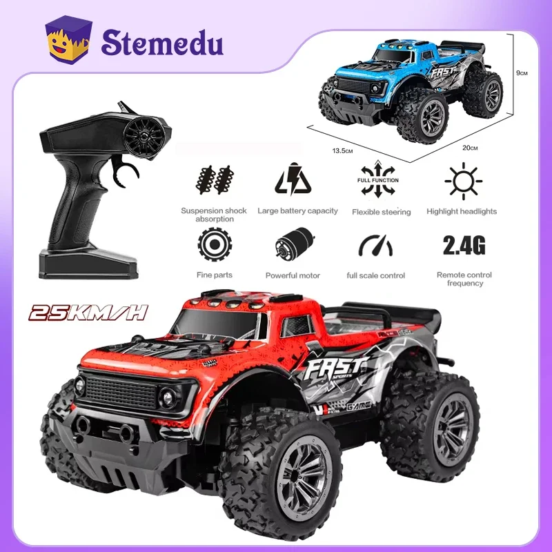 

RC Car 1:20 High-Speed Remote Control 25 Km/h Electric Toy Off Road Vehicle with LED Headlight Drift Climbing Cars Gift for Kids