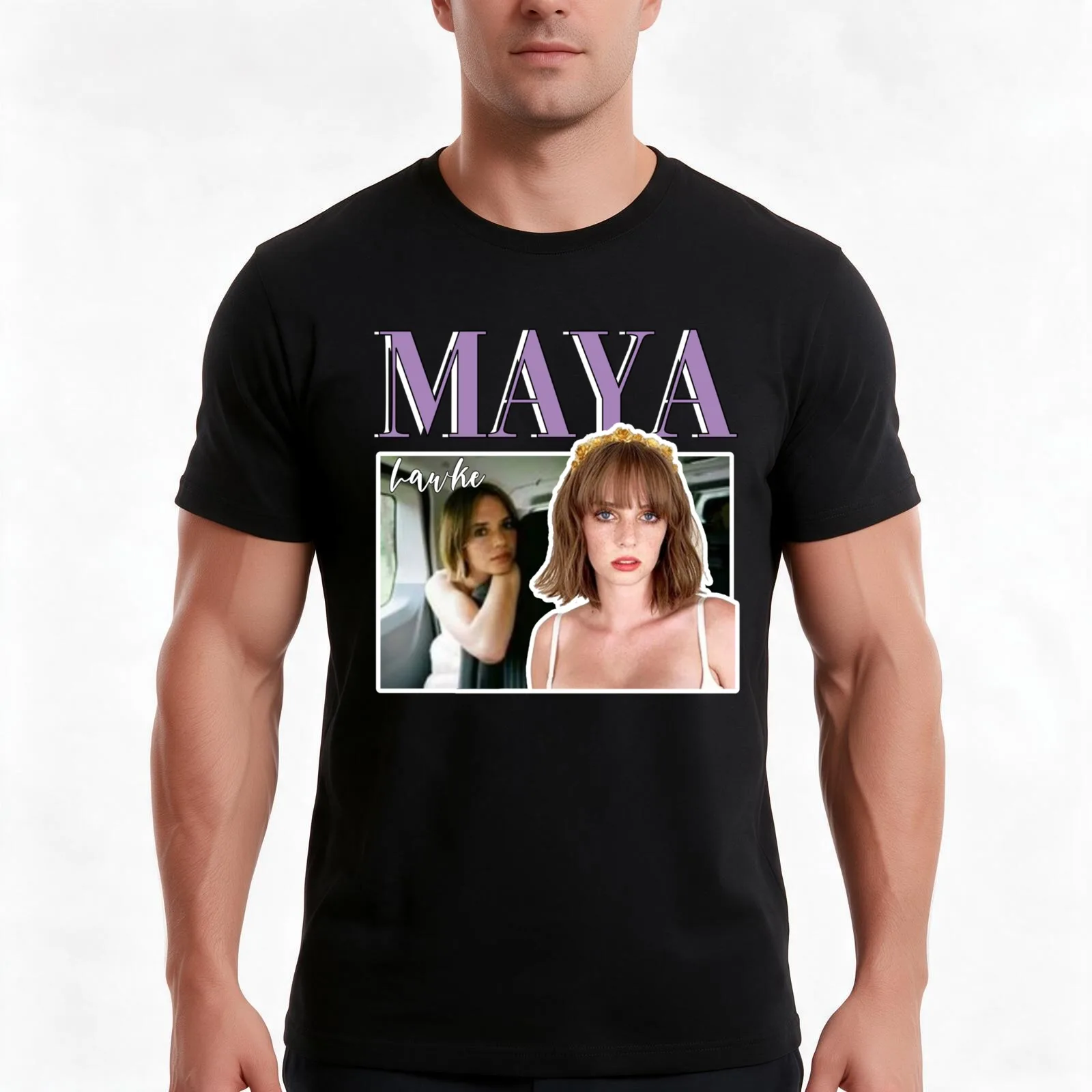 Maya Hawke T-Shirt Summer Casual Cotton Tee Oversized Streetwear Tops Vintage Graphic Print Loose Fit Short Sleeve