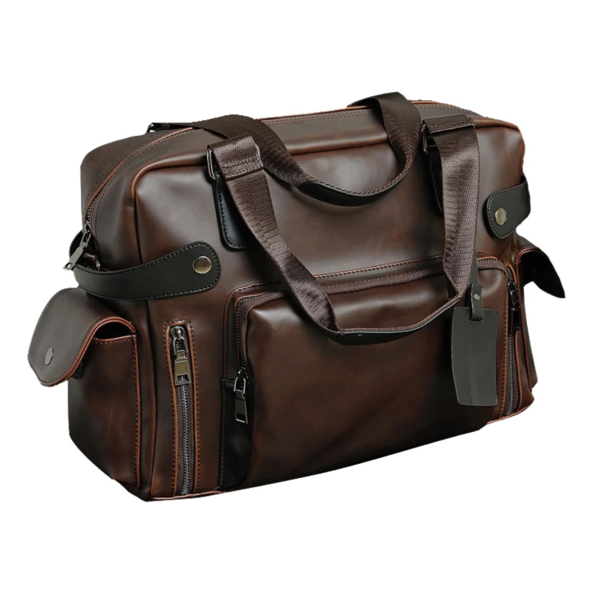Leather Travel Duffle Bag For Men and Women Large Capaticy Carry On Shoulder Crossbody Bags Tote Handbag Unisex Luggage Bag