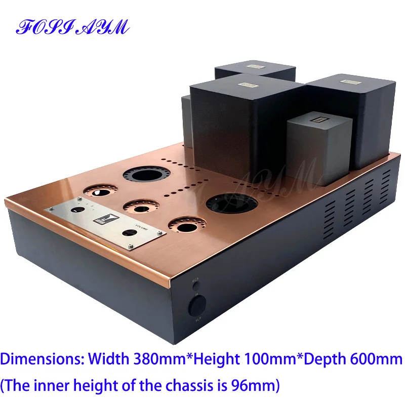 380*100*600mm FOSI AYM replica Kondo copper-plated amplifier Case 211/845/805/GM70 vacuum tube amplifier Chassis Shell DIY Box