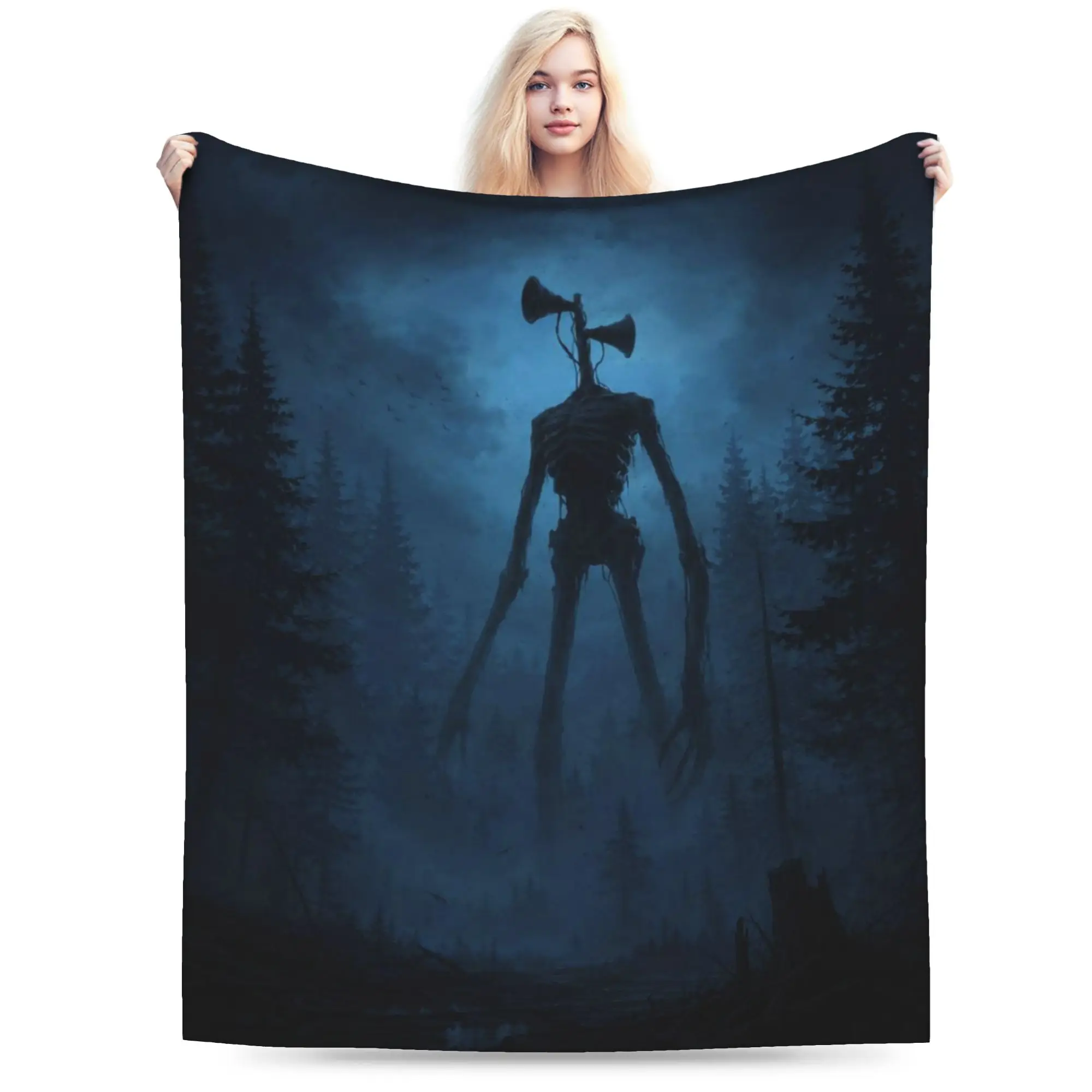 New Siren Head In Dark Forest Blanket Super Soft Flannel  Relax Throw Blankets Machine Washable