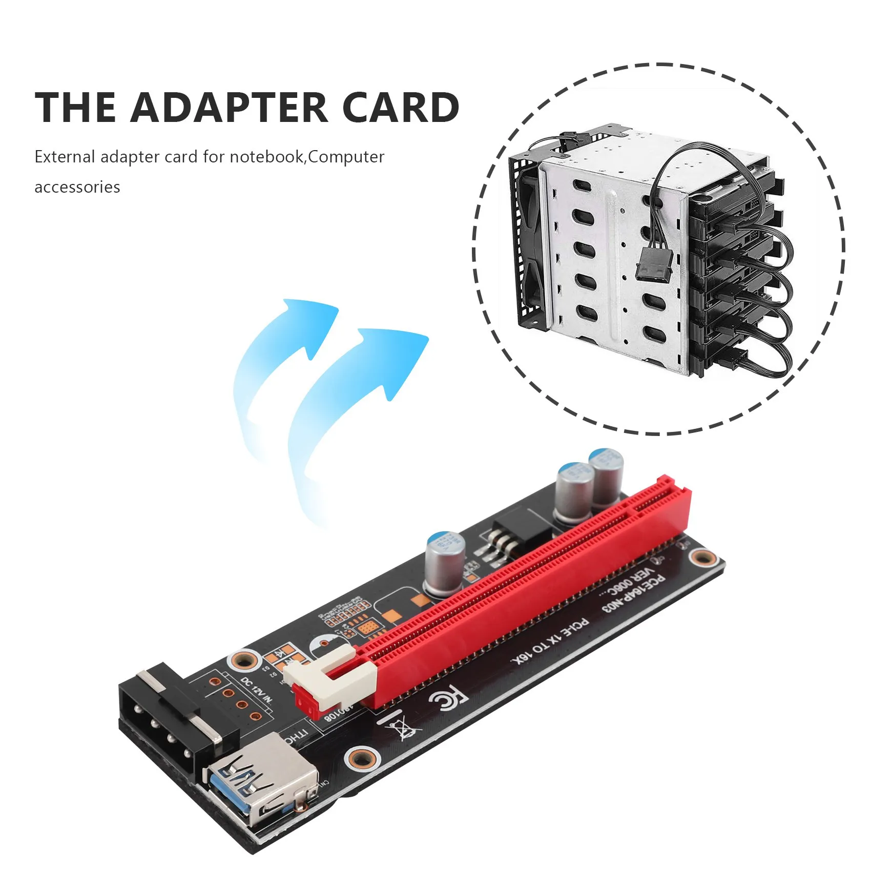 QWE-Mini Pcie To PCI Express 16X Riser For Laptop External Image Card EXP GDC BTC Antminer Miner Mpcie To PCI-E Slot Mining Card