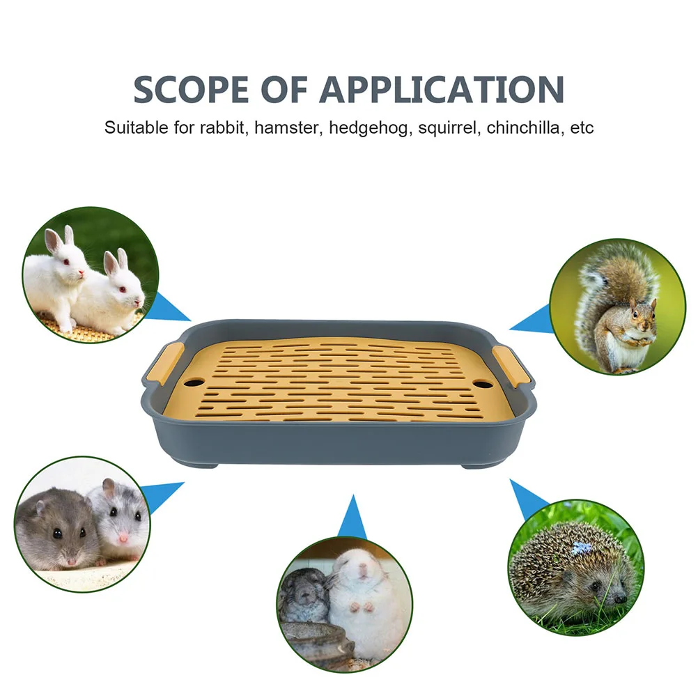 

2pcs Pet Litter Box Rabbit Toilet for Small Animals Bunny Anti fall Potty Chinchilla Fence Indoor PP Hamster Guinea Pig Safe
