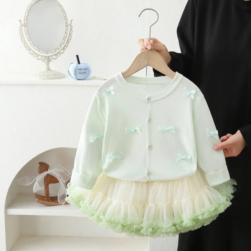 Girls Dress Clothes Sets Summer Children Sun-proof Clothing Thin Coats Skirts 2pcs Princess Suit For Baby Party Outfits Kids 6Y 6