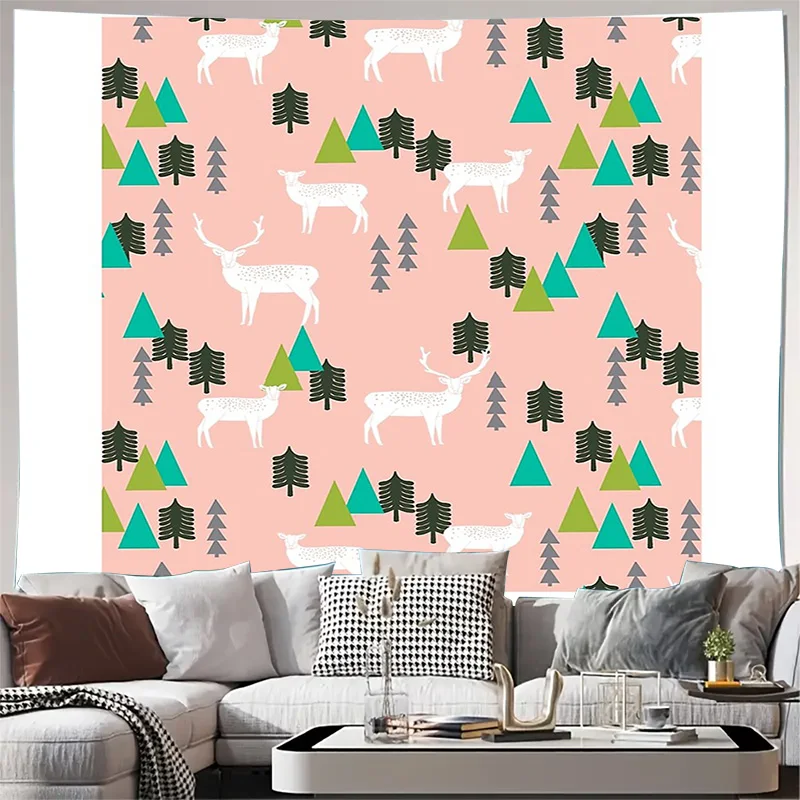 

Настенный гобелен в стиле бохо, эстетический декор комнаты, природный лес, дерево, гобелен, фон для комнаты в общежитии, винтажный домашний декор, настенный гобелен