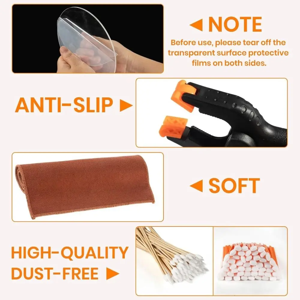 166pcs Precision Support Card Flattening Kit Clear Acrylic Rounds Portable Card Care Tool Accessory Kit