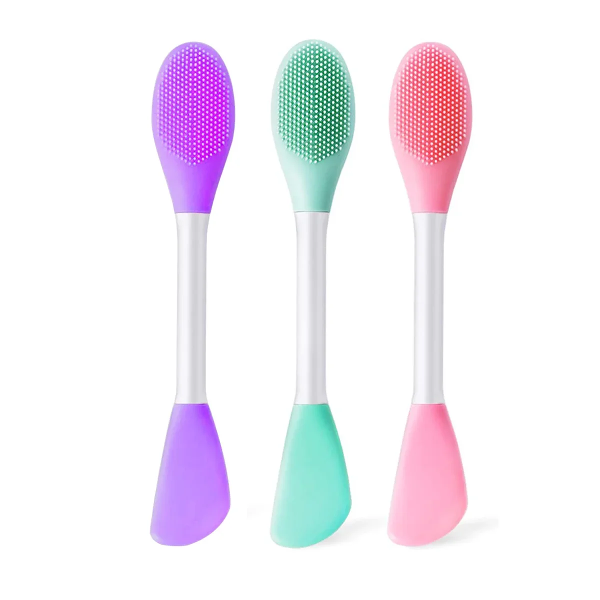 Double-ended Silicone Mask Brush Smear-type Mud Wash Blackhead Brush Face Cleaning Brush Silicone Face Scrubber