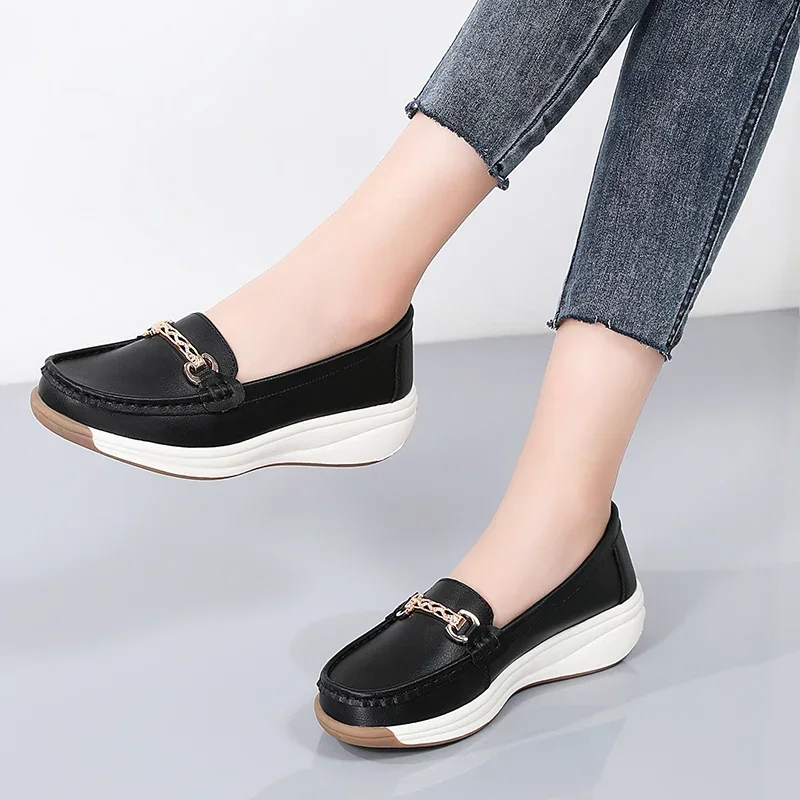 Women Casual Shoes Designer Flat Platform Loafers for Women Wedge Sneakers Slip on Ladies Moccasins Zapatos Mujer