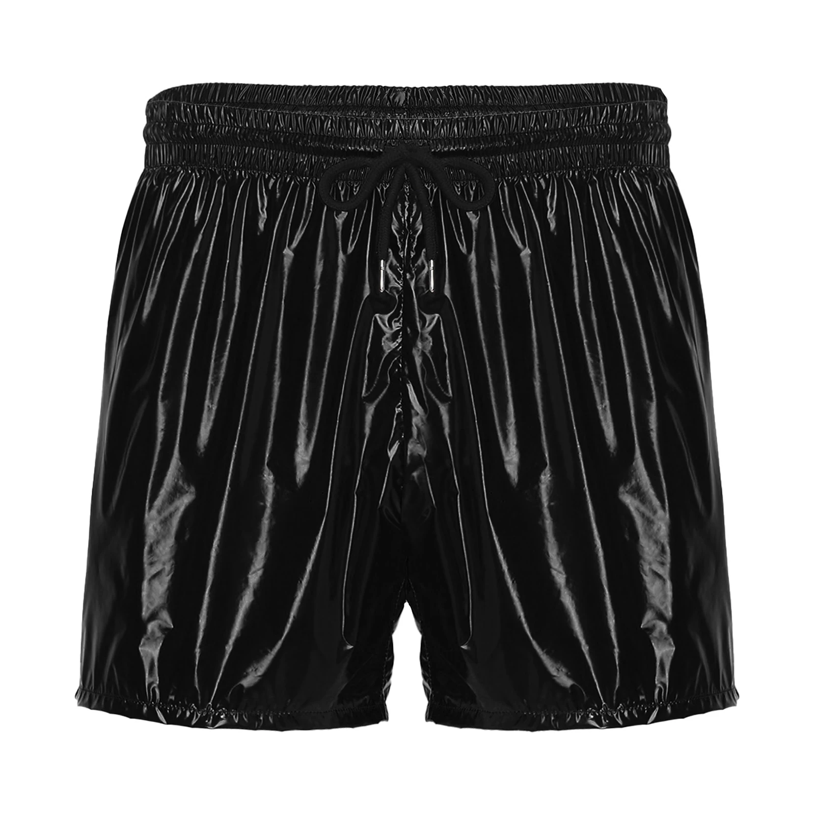 

Mens Workout Swim Trunks Waterproof Shorts Drawstring Waist Elastic Band Built In Briefs for Sports Gym Wrestling Swimming