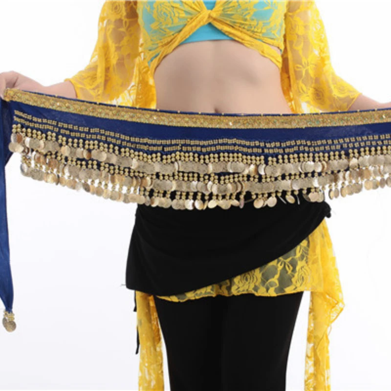 Belly Dance 248 Yuan Flannelette Waist Chain Dance Practice Hip Scarf Indian Dance Performance Weighted Waist Scarf