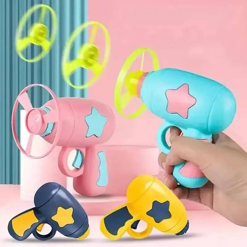 Kids Innovative UFO Launch Gyro Outdoor Blaster Shooting Toy with Cat Fun Interaction