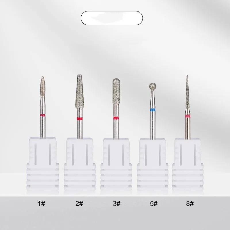 5 pezzi punte da trapano per unghie 2,35 mm punte da trapano per manicure rotanti pulite per cuticole punte russe per utensili per unghie