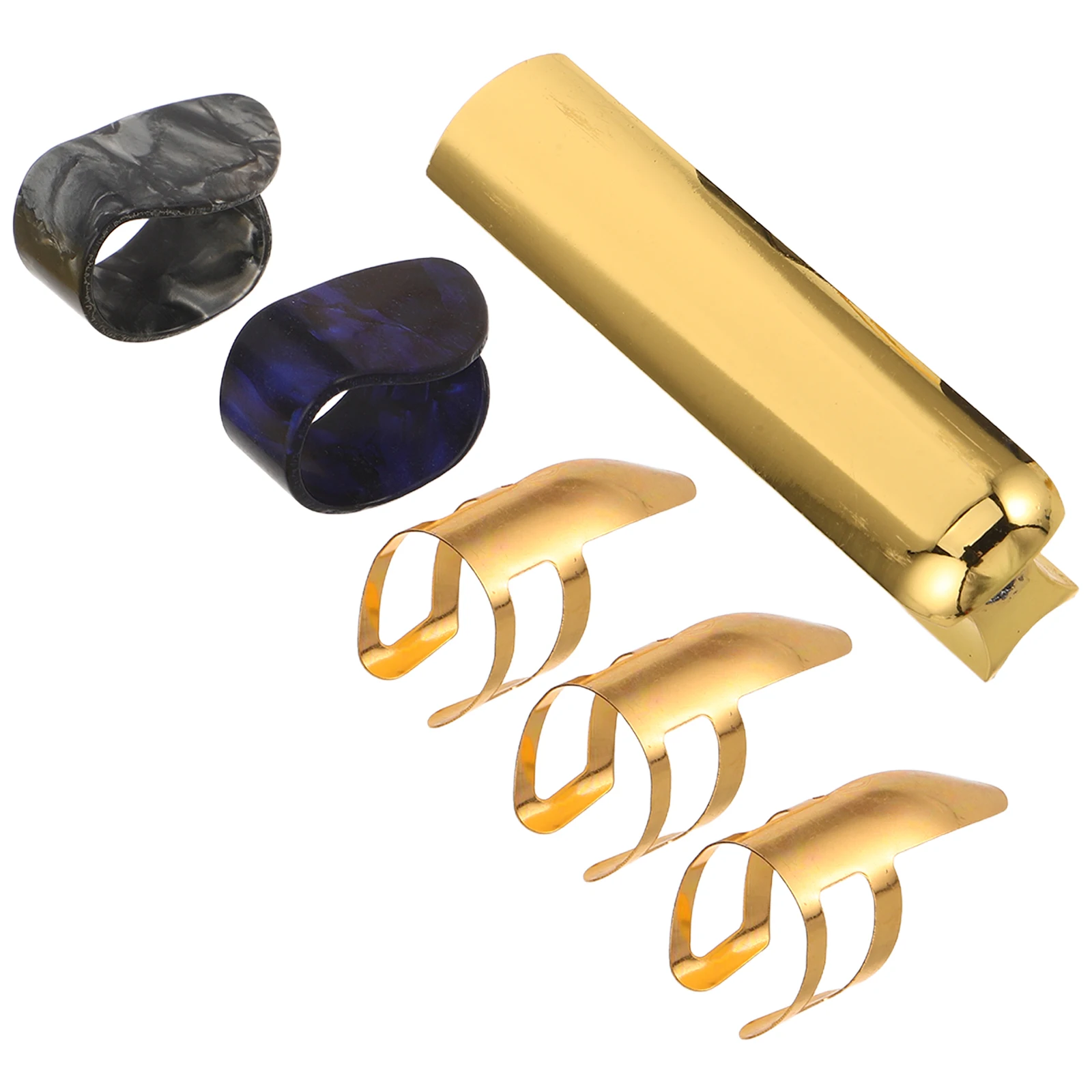 

1Set Electric Guitar Slide Kit Includes Metal Slide Brass Tube Thumb Picks for Acoustic Bass Banjo Ukulele Solid Slider Sticks