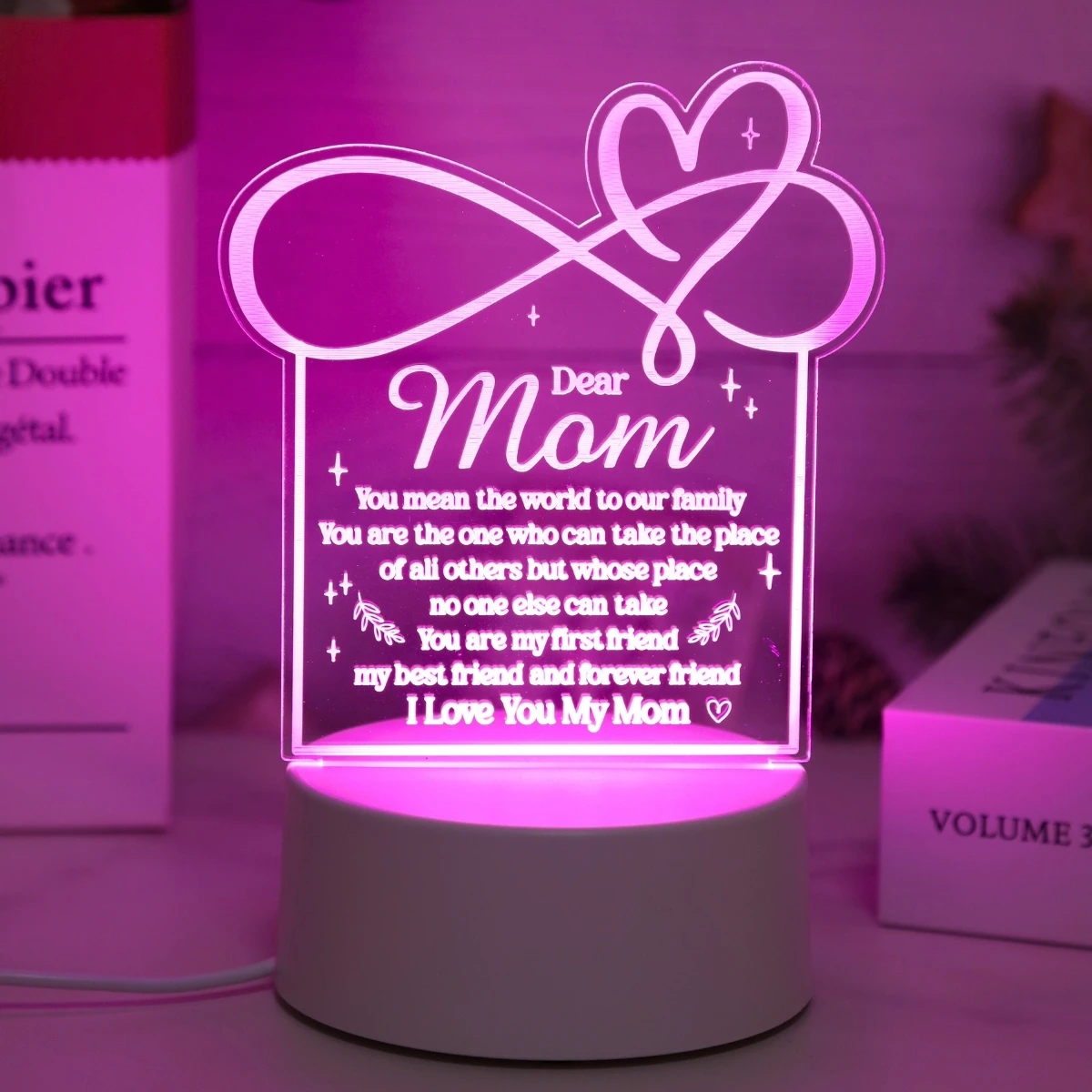 USB بالطاقة الحب أمي ضوء الليل ، هدية مثالية للأمهات في أعياد الميلاد عيد الميلاد عيد الأم والشكر