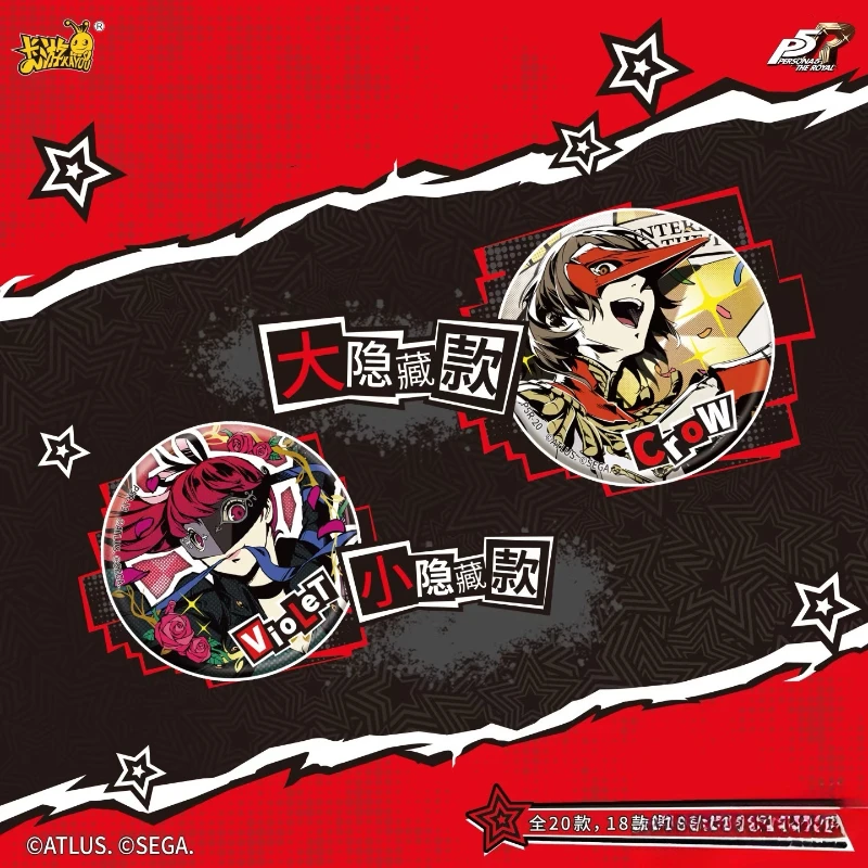 KAYOU Genuine Persona Medal 5 Royal Phantom Color Paper Laser Ticket Stub Brooch March Shadow Anime Collectible Pin Toys Gifts