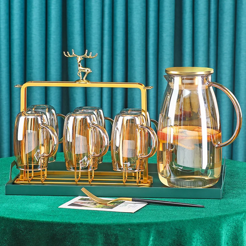 

Water cup kettle glass household European style living room coffee table teapot high temperature resistance large capacity